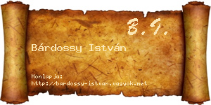 Bárdossy István névjegykártya