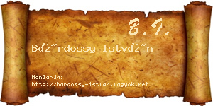 Bárdossy István névjegykártya